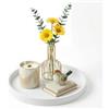 BLESWIN Vassoi decorativi Vassoio da 23 cm per piano di lavoro, decorativo rotondo in silicone per mobili, vassoio per cosmetici e gioielli, per flaconi di lozione, profumi, gioielli (bianco)