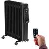 Black+Decker BXRA2501E - Radiatore a olio elettronico 2500W | 11 elementi | 3 intensità di calore | Display digitale | Termostato e timer 24h | Ultra silenzioso