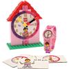 ClicTime Orologio da tavolo componibile, orologio da polso con cinturino a maglie componibile e minifigure e schede attività LEGO Time Teacher rosa | rosa/bianco | plastica | diametro quadrante: 28 mm | analogico al quarzo | bambino/bambina | ufficiale