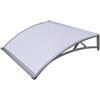 Pensilina in policarbonato sanitano con sgocciolatoio grigio 140x90 cm
