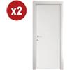 2 porte battenti da interno reversibili frassino bianco, 70x210 cm