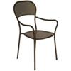 Solaria Sedia da esterno con braccioli solaria intra impilabile in ferro antracite 54x57x89 cm