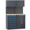 Fami Arredamento modulare per officina fami linea 391 con cassettiera e armadio a 1 anta in lamiera antracite 121,6x49,5x190 cm