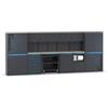 Fami Arredamento modulare per officina fami linea 391 con armadi ad anta, cassettiera, carrello e modulo di servizio in lamiera antracite 456x49,5x190 cm