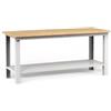 Fami Banco da lavoro garage fisso fami work in legno di faggio e lamiera grigio chiaro 200x75x88,2 cm
