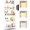 OUTONLIFE Libreria a Scala Larga a 5 Ripiani con Luce LED, Touch e Telecomando, 3 Temperature di Colore, Scaffale Angolare Alta Dimmerabile in Metallo e Legno per Soggiorno e Camera da Letto
