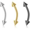 Lantine Piercing per labbro verticale da 16 g, in titanio di grado Medusa, Rook, piercing per sopracciglio, piercing curvo per ombelico, piercing per ombelico, con punta in opale, zirconia cubica, per