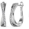 YOURDORA Donna Orecchini a Cerchio Originali in Argento 925 Zirconi Anello Contorto Idea Regalo Gioielli (Oro Bianco)
