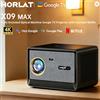 HORLAT X09MAX Proiettore TV Android 11 Google, Beamer Antipolvere 4K, Proiettore Smart per Home Theater, WiFi 6 con Assistente Vocale