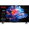 TCL 43" 4K UHD Smart TV Google TV - 43P69K LED Television, HDR10, WiFi, DVB-T2/S2, HDMI, USB Ultra HD TV