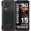 DOOGEE Blade20 Turbo 5G Telefono Rugged con Gemini AI, Schermo da 6.6'', Batteria da 10300mAh, 8GB 256GB, Fotocamera da 50MP, Android 15, NFC
