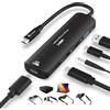 Guermok Adattatore 5-in-1 da Usb-C a occhiali AR, ricarica rapida 100W PD, video 8K@60Hz, porte Usb-C - per X-real Air/2 Pro/One, RayNeo Air, Rokid, Switch, Steam, Phone 15/16, Nero