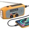 Dolucky Radio a Manovella, Radio di Emergenza Solare con Torcia a LED, Allerta SOS, AM/FM Radio Solare con Power Bank da 2000 mAh per Campeggio Emergenze, Arancione