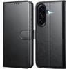 Leacckl Cover per Samsung Galaxy A37 5G, Custodia a portafoglio in Pelle PU Premium [Magnetica a Scatto] [Funzione Stand], Nero