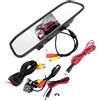 Tbest Monitor per specchietto retrovisore per auto HD, 4.3 pollici Monitor per specchietto retrovisore per auto HD 8LED Monitor per telecamera per telecamera per la visione notturna impermeabile