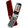 artfone CF241A Rosso - Telefono Cellulare per Anziani丨GSM Flip Telefoni Cellulari con Tasti Grandi丨2.4 Display丨Funzione di orario丨Funzione SOS丨Volume Alto丨Doppia SIM丨Batteria da 1300 mAh丨Torcia丨FM