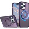 XKchatpt Custodia Magnetica con Anello Ruotabile a 360° Mag-Stand per iPhone 15 Pro Max, Cover in Silicone Antiurto con Supporto ad Anello, Viola