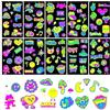 YBFBSJK 10 carte Tatuaggi Luminosi Fosforescente sotto Festa Neon UV Luce Nera UV Neon Corpo Viso Tatuaggio Adesivi Decorazioni luminose per feste, regali divertenti per compleanni