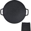 Hapivida Bistecchiera in ghisa, teglia per crepes per pizza pre-condita, piastra antiaderente per piano cottura con superfici piatte per cucinare all'aperto, al coperto, frittelle di pancetta di maiale(30cm)