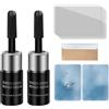 DMNQ Set di Riparazione Fluido per Riparazione Vetri da 2 Pezzi Set di Riparazione per Vetri per Parabrezza per Riparare Crepe A Stella E Mezzaluna Nero