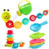 jerryvon Giochi Bagnetto Neonato 1 Anno, Set 13 Pezzi Giochi da Bagno Antimuffa con Bruco, Barchette e Innaffiatoio, Giocattoli Acqua Bambini per Vasca, Piscina, Spiaggia e Giardino, 1-4 Anni