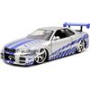 Jada 97158 Fast and Furious 2002 Nissan Skyline GT-R R34 di Brian modello auto DieCast - colore argento - Scala 1:24-20cm