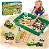 FRUSE Sabbia Magica di Fattoria per Bambini, Kit di Sabbiera con 1KG Sabbia | Fattoria Animali Giocattolo, Trattore, Verdure, Sabbiera con Coperchio, Sabbia Giocattolo Sensoriale, Regalo per Bambini