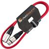 VisioSound Cavo Mic XLR Maschio a Femmina/Microfono bilanciato/Cavo Patch Mic / 7 Colori 1m Rosso