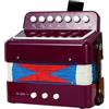 Sunydog Mini fisarmonica a 7 tasti, 2 bassi, in ABS, strumento musicale per principianti, leggero, con pulsanti, fisarmonica, coordinazione occhio-mano, performance palcoscenico (viola)