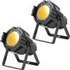 GdjRttk 2 faretti LED COB da 80 W, con DMX, 3 luminosità, professionali, per DJ, studio, concerti, matrimoni, teatro, studio fotografico, Natale