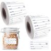 ZEXOWIJ 500 PCS Vetichette Adesive, Etichette Adesive Cucina, Etichetta Congelatore a Rotolo Adesive 25x50mm con Scheda Prodotto, Quantita e Data