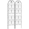 Outsunny Supporto per piante rampicanti con uccelli set di 2 trellis da giardino per ortaggi vite fiore metallo 50 x 180 cm nero