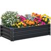 Outsunny Ortica rettangolare da giardino in lamiera ondulata 120 x 60 x 30,5 cm grigio