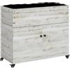 Outsunny Letto rialzato con ruote, scomparto, rivestimento interno, stile used, 110x50x95 cm, Bianco | Aosom Italy