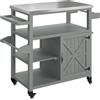 Outsunny Carrello da giardino Carrello barbecue su ruote con piano in acciaio inossidabile 107x49,5x92,5cm grigio | Aosom Italy