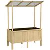 Outsunny Letto rialzato con tetto, fori di drenaggio, fodera in tessuto non tessuto, resistente alle intemperie, legno di abete, 110x60x152 cm | Aosom Italy