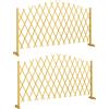 Outsunny Set di 2 Pannelli di Recinzione da Giardino Estensibili in Legno per Decorazione Terrazza 180x30x103 cm Naturale | Aosom Italy