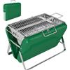 Outsunny Barbecue a carbone pieghevole, barbecue portatile, maniglia e piedini richiudibili, per giardino, terrazza, campeggio, verde | Aosom Italy