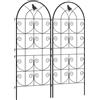 Outsunny Supporto per piante rampicanti con uccelli set da 2 grigliati da giardino per ortaggi vite fiore metallo 50 x 120 cm nero | Aosom Italy