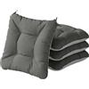 Outsunny Set di 4 Cuscini per Sedie per Giardino con Laccetti e Base Antiscivolo Impermeabili 39,5x39,5x10 cm Grigio Scuro | Aosom Italy