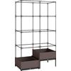 Outsunny Fioriera con Griglia Metallica per Piante Rampicanti 2 Vaschette in PP con Fori di Drenaggio 100x50x174 cm Nero | Aosom Italy