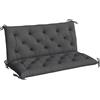 Outsunny Cuscino per Panca da Giardino o per Dondolo da Giardino 120x110x12 cm 2 Posti con 6 Lacci di Fissaggio Nero | Aosom Italy