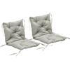 Outsunny Set da 2 cuscini per sedia, 98 x 50 cm, cuscini con lacci, rivestimento in tessuto, spessore 8 cm, Grigio chiaro | Aosom Italy