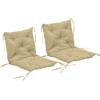 Outsunny Set da 2 cuscini, 98 x 50 cm cuscini per sedia con laccetti, rivestimento in tessuto, 8 cm spessi Khaki | Aosom Italy