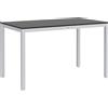 Outsunny Tavolo da Giardino in Alluminio 120x70 cm Resistente alle Intemperie, Tavolo per Balcone Effetto Legno, per 4-6 Persone Nero | Aosom Italy