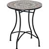 Outsunny Tavolo da giardino Ø60 cm, Tavolino da balcone resistente alle intemperie in metallo, Tavolo da pranzo outdoor, Tavolino da campeggio, Tavolino rotondo per terrazza giardino balcone Verde+Beige+Bianco | Aosom Italy