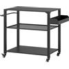 Outsunny Isola cucina da esterno, carrello barbecue con ripiano portaoggetti, maniglia, 4 ruote, carrello da cucina, terrazza, giardino, metallo, nero | Aosom Italy