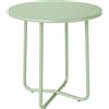 Outsunny Tavolino da Esterno con Bordo Arrotolato, Base a X con Piedini Regolabili in Altezza, per Soggiorno Terrazza, Ø48x51cm, Verde | Aosom Italy
