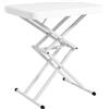 Outsunny Tavolino da giardino pieghevole in HDPE, tavolo pieghevole da esterno altezza regolabile su 5 livelli, 65 x 45 x 70 cm bianco | Aosom Italy