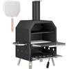Outsunny Forno per pizza da esterno Forno a legna in acciaio inox a 2 livelli con pietra per pizza spessa 1 cm Gambe pieghevoli | Aosom Italy